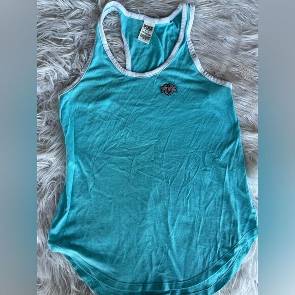 Victoria's secret💫 blue sleeveless muscle t-shirt M - Picture 1 of 3
